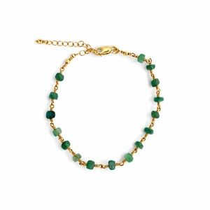 Gold Raw Emerald Bracelet